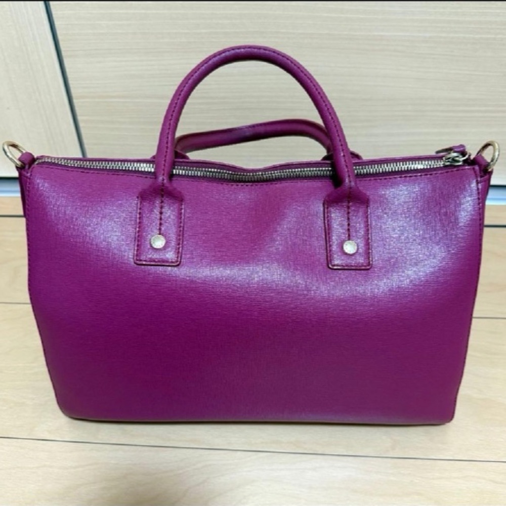 Furla Piper Medium Dome Satchel Bag – Magenta Leather, Crossbody & Dust Bag - Picture 3 of 8